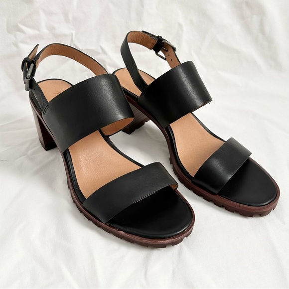 Madewell The Kiera Lugsole Sandal Black 9 - Picture 1 of 15